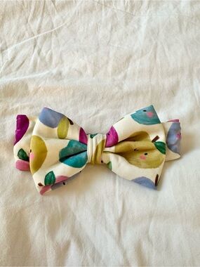 Little Sleepies Berry Apple of my Eye Print Luxe Bow Headband - Purple & Blue